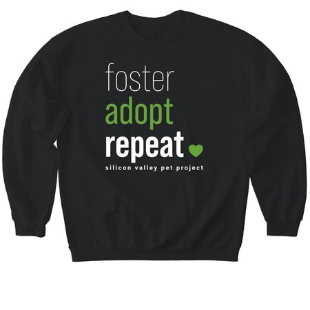Foster Adopt Repeat, a Black Softstyle Crewneck Sweatshirt