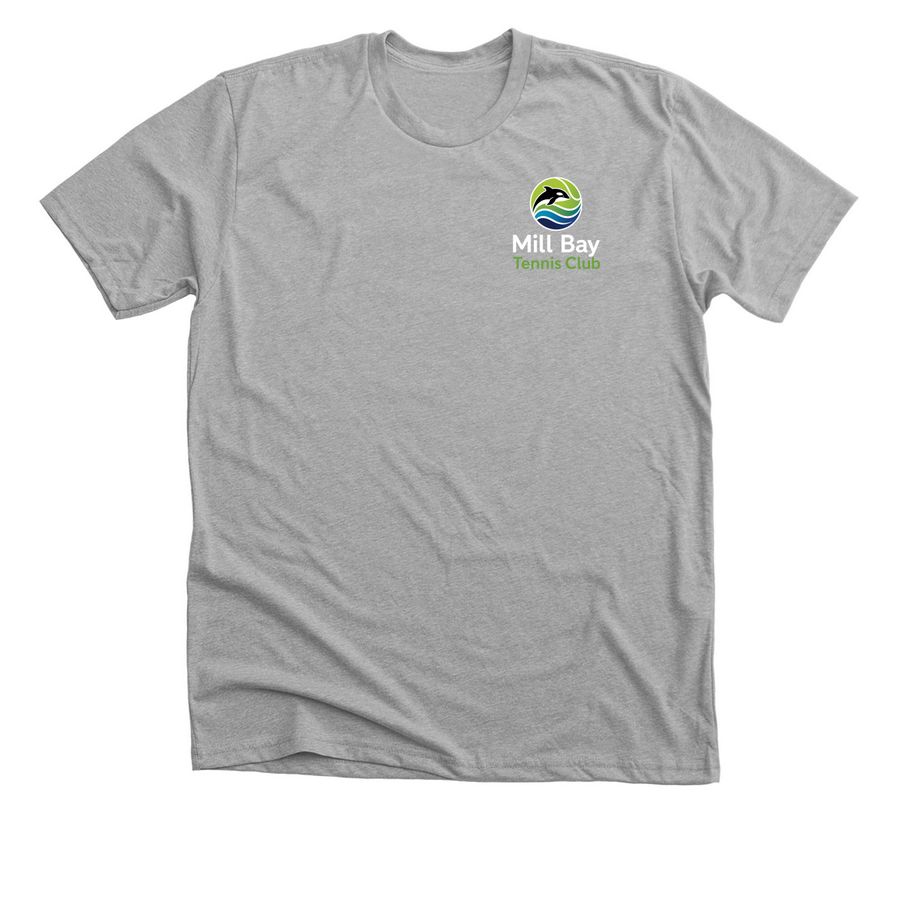 Mill Bay Tennis Club Long and Short Sleeve, a Athletic Heather Premium Unisex Tee