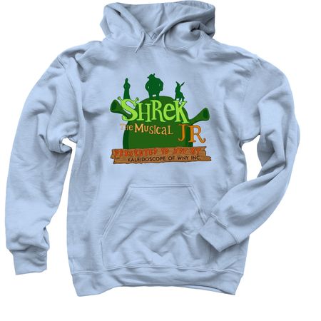 Shrek Jr The Musical The Movie, a Light Blue Pullover Hoodie