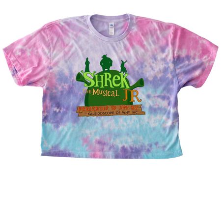 Shrek Jr The Musical The Movie, a Cotton Candy Women's Tie Dye Cropped Tee
