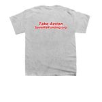 Save HIV Funding: Transgender Pride, a Sport Grey Youth Unisex Tee (back-view)