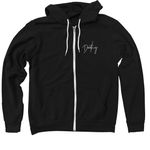Meet Me at the Lesbian Bar, a Black Zip Up Hoodie (back-view)
