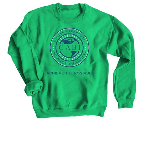 Show your school spirit while supporting CABI, a Irish Green Crewneck Sweatshirt