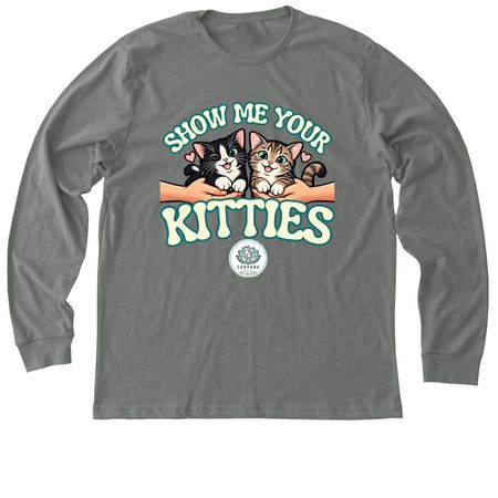 Show Me Your Kitties, a Deep Heather Premium Long Sleeve Tee