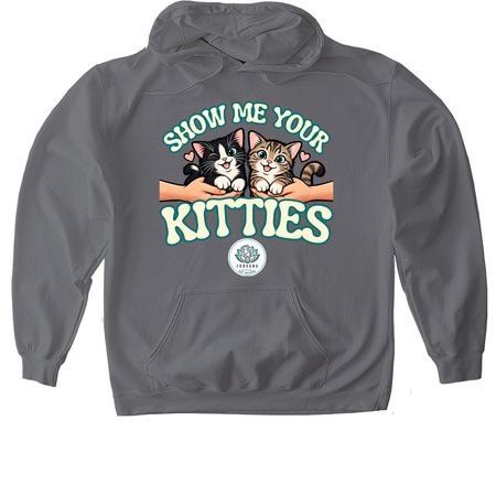 Show Me Your Kitties, a Charcoal Gildan Softstyle Pullover Hoodie