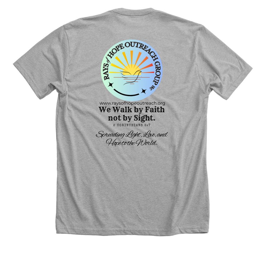 Rays of Hope Outreach Group Inc.&nbsp;, a Athletic Heather Premium Unisex Tee (back-view)