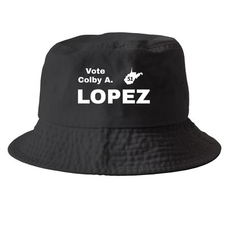 Lopez4Change Hats, a Black Printed Bucket Hat