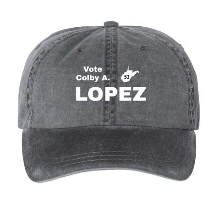 Lopez4Change Hats, a Black Printed Pigment Dye Baseball Cap