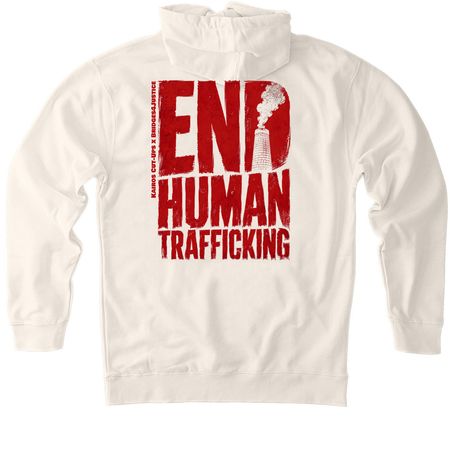 Kairos Cut-Ups // End Human Trafficking Line, a Bone Heavyweight Pullover Hoodie