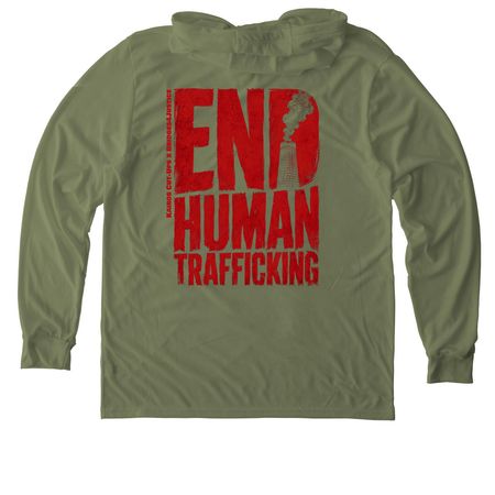 Kairos Cut-Ups // End Human Trafficking Line, a Olive You Green Allmade Eco Triblend Hoodie Tee