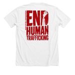 Kairos Cut-Ups // End Human Trafficking Line, a Solid White Blend Premium Unisex Tee (back-view)