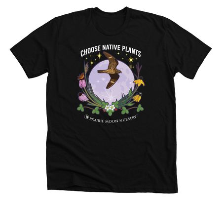 Choose Native Plants: Moon & Hawk (color), a Solid Black Blend Premium Unisex Tee