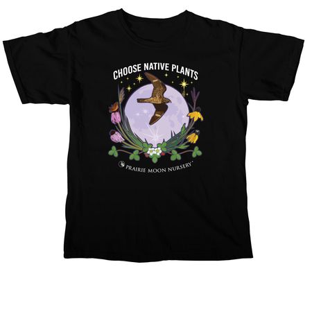 Choose Native Plants: Moon & Hawk (color), a Black Comfort Colors Unisex Tee