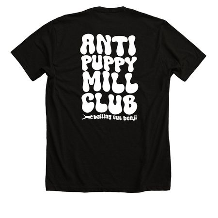 Anti-Puppy Mill Club, a Solid Black Blend Premium Unisex Tee (back-view)