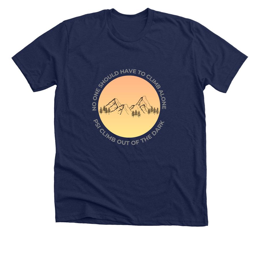 Climb Out of the Darkness!, a Solid Navy Blend Premium Unisex Tee