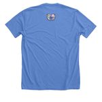 Halo Society Members - Whiteout, a Heather Columbia Blue Premium Unisex Tee (back-view)