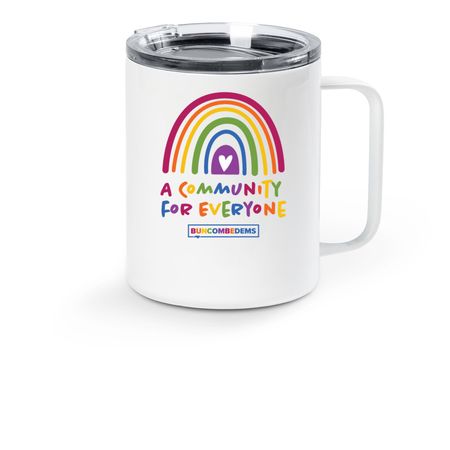 BCDP Pride Travel Mug, a White Stainless Steel Travel Mug