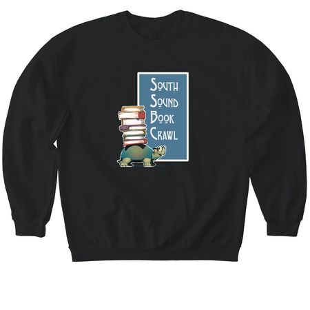 South Sound Book Crawl 2026, a Black Softstyle Crewneck Sweatshirt
