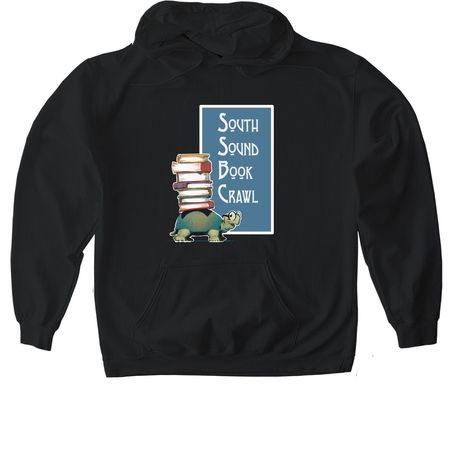 South Sound Book Crawl 2026, a Black Gildan Softstyle Pullover Hoodie