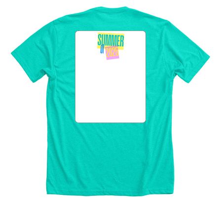 Last Day of High School Girlie, a Heather Sea Green Premium Unisex Tee (back-view)