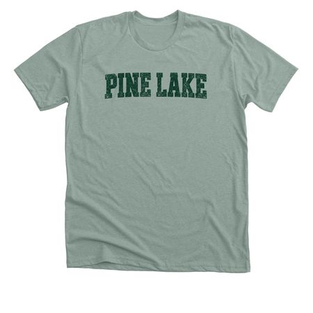 Pine Lake Classic Type, a Heather Sage Premium Unisex Tee