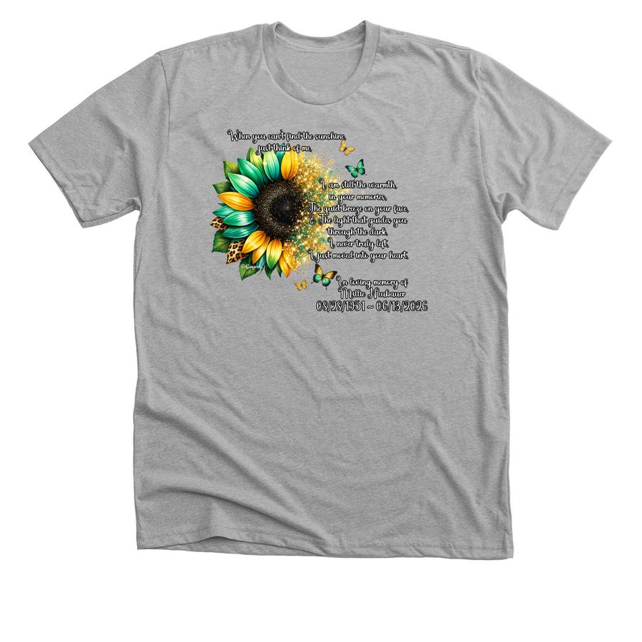 In Memory Of Millie Neubauer, a Athletic Heather Premium Unisex Tee