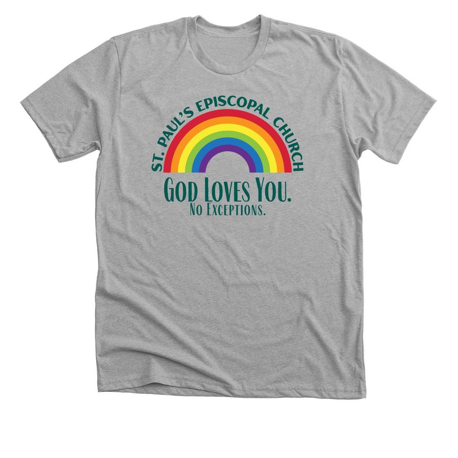 St. Paul's Pride (Rainbow), a Athletic Heather Premium Unisex Tee