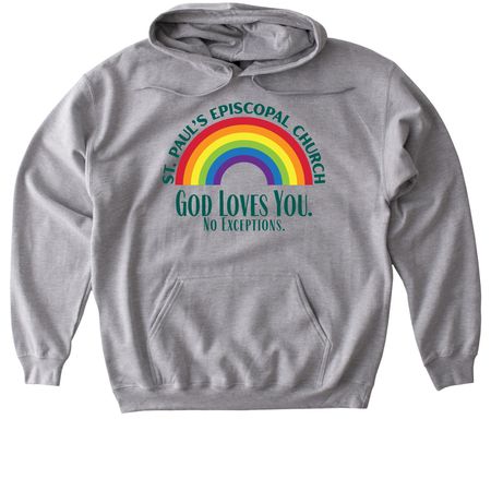 St. Paul's Pride (Rainbow), a Sport Grey Gildan Softstyle Pullover Hoodie
