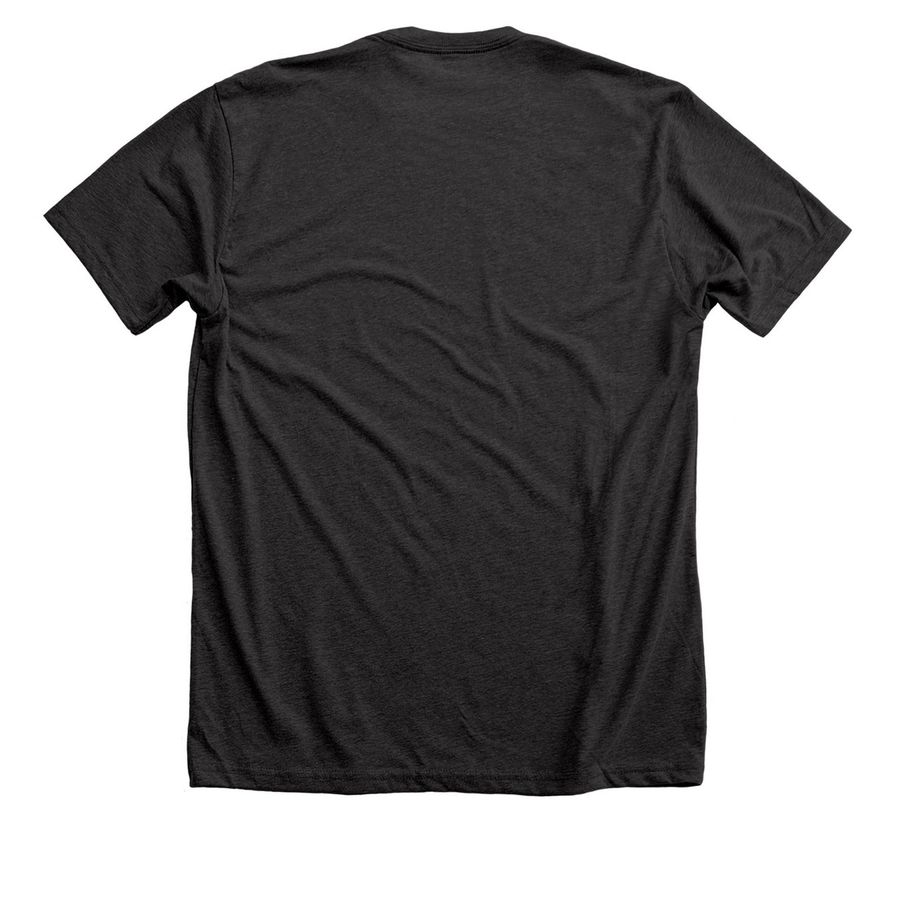 Escaping the Ordinary, a Dark Grey Heather Premium Unisex Tee (back-view)