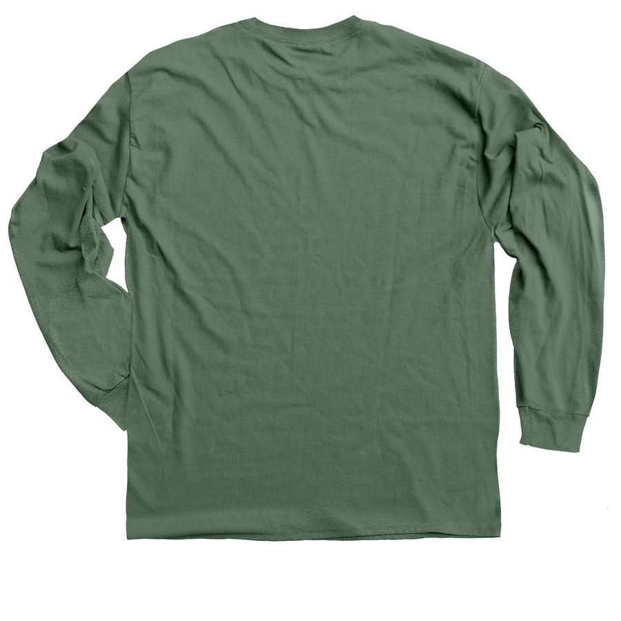 Supporting Rangelands & Pastoralists!, a Military Green Classic Long Sleeve Tee (back-view)