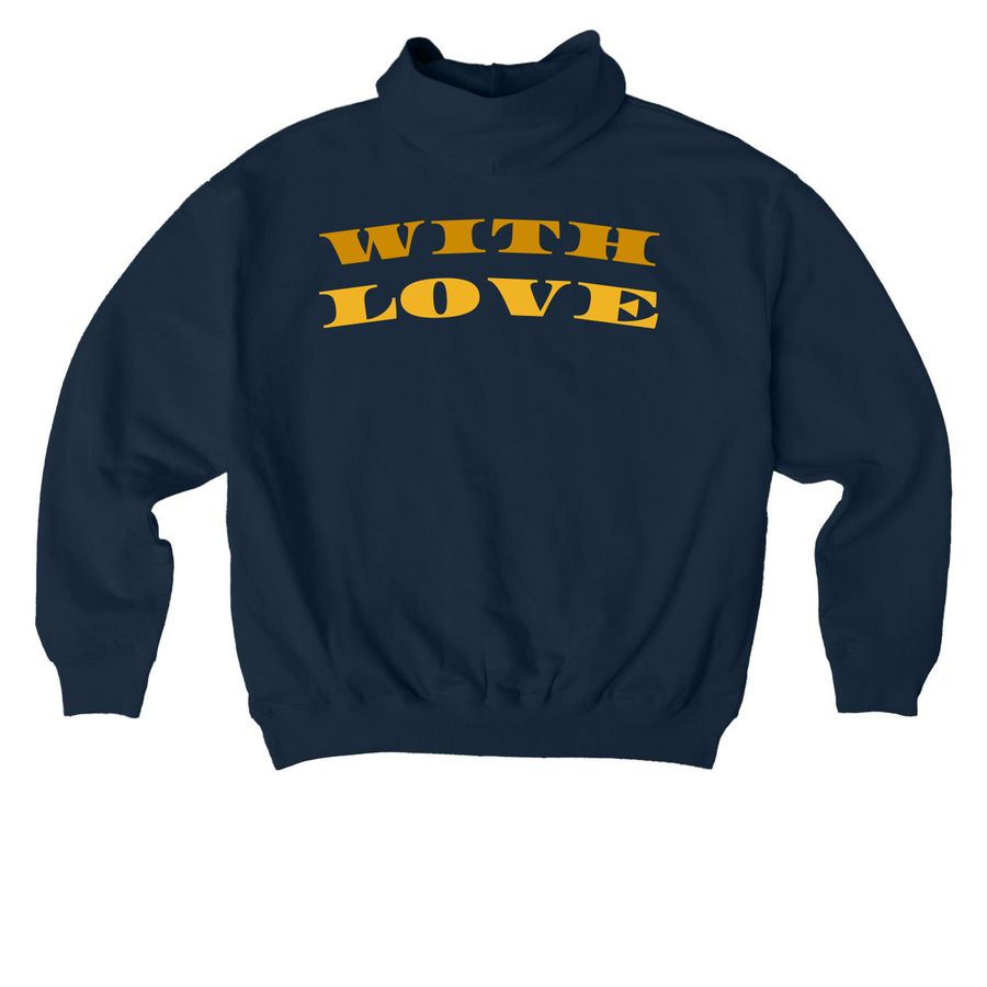 With Love Hoodie, a French Navy Stanley/Stella Cooper Dry Pullover Hoodie (back-view)