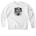 BCN Bison, a White Nike Club Fleece Crewneck Sweatshirt