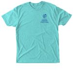 Ancient Culture Tee, a Tahiti Blue Triblend Unisex Tee (back-view)