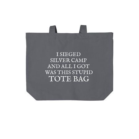 Silver Siege Souvenir, a Storm Grey Cotton Canvas Tote Bag