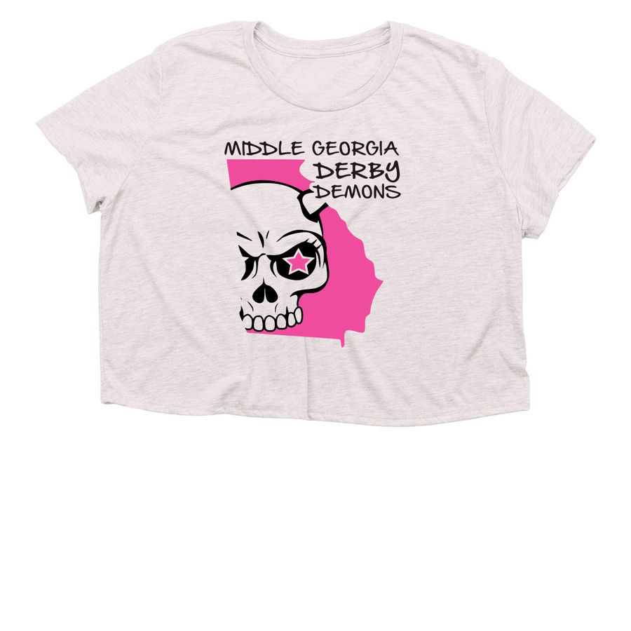 MGDD GA Skull, a Heather Dust Women?s Flowy Cropped Tee