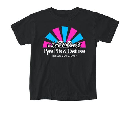 Pyrs Pits & Pastures Tee Shirt Fundraiser, a Black Comfort Colors Youth Tee