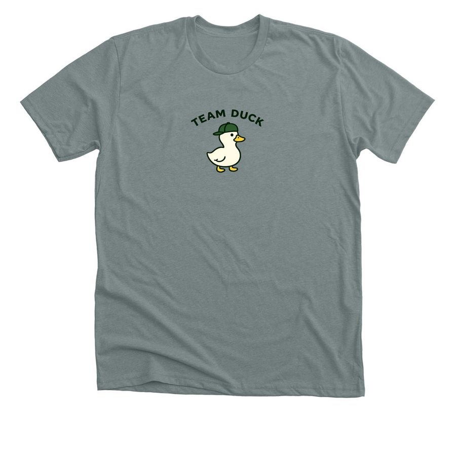 Team Duck T-Shirt, a Heather Blue Storm Premium Unisex Tee