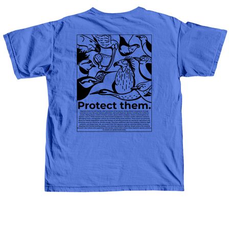 Protect the Flyway, a Flo Blue Comfort Colors Unisex Tee (back-view)