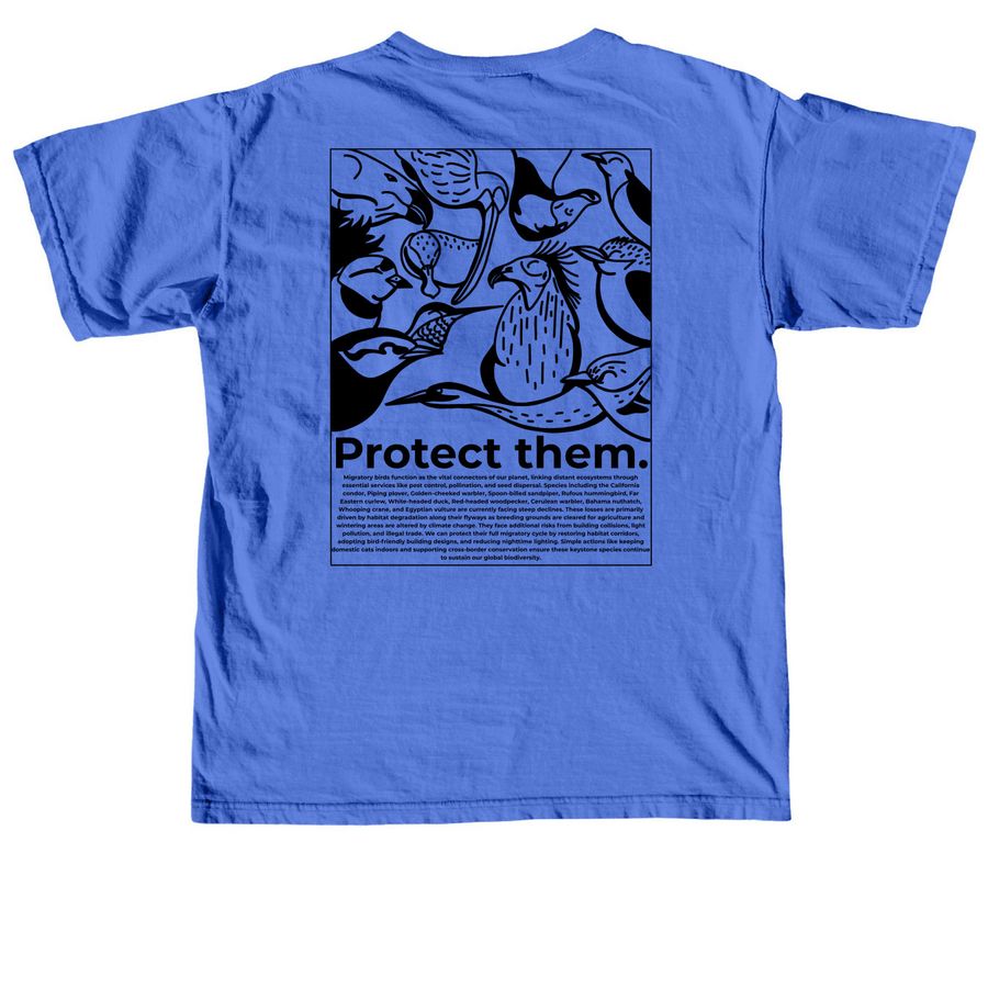 Protect the Flyway, a Flo Blue Comfort Colors Unisex Tee (back-view)
