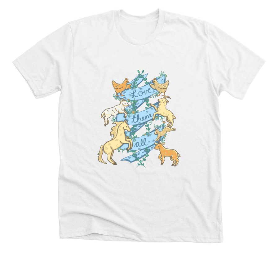 Love Them All, a Solid White Blend Premium Unisex Tee