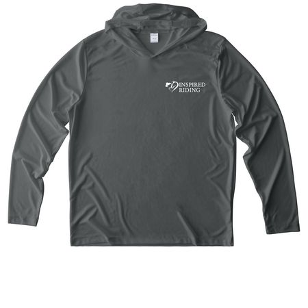 Inspired Riding?, a Dark Smoke Grey UV Performance Long Sleeve Hoodie