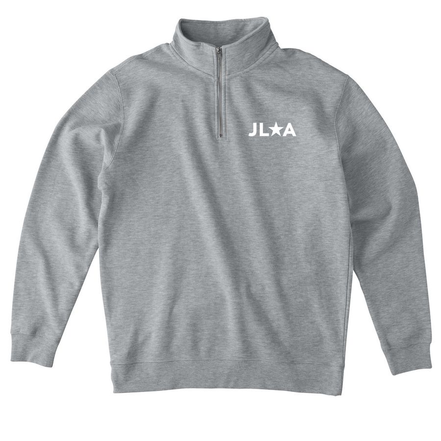 JLA Acronym Quarter Zip Pullover, a Grey Heather Midweight Quarter Zip Pullover