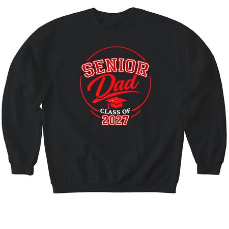Senior Dad, a Black Softstyle Crewneck Sweatshirt