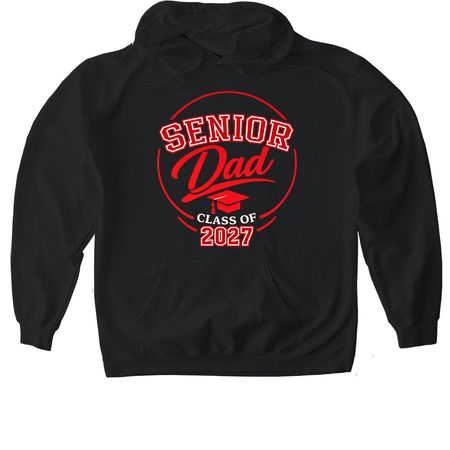Senior Dad, a Black Gildan Softstyle Pullover Hoodie