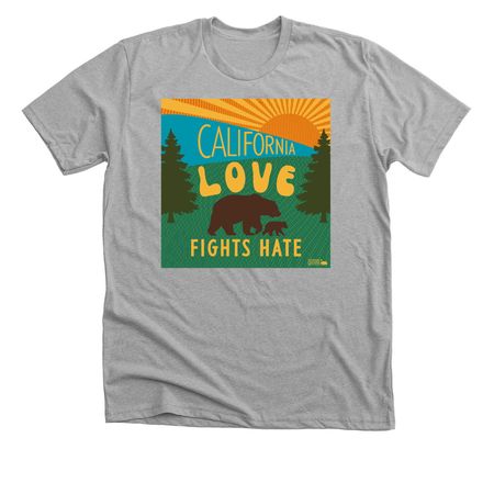 California Love Fights Hate, a Athletic Heather Premium Unisex Tee