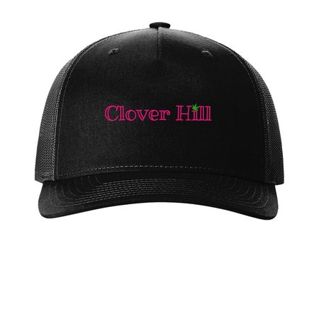 Clover Hill Cannabis, a Black Printed Five-Panel Trucker Cap