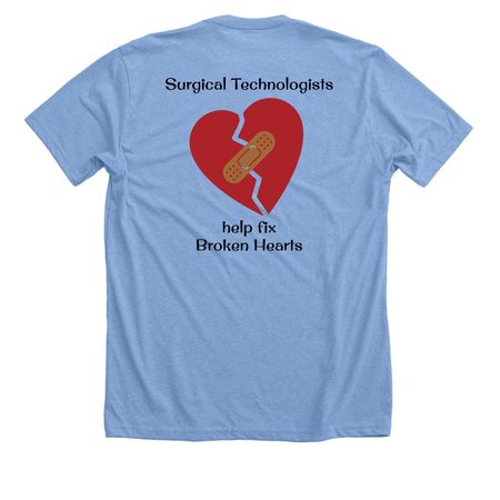 LCC-SST Fix Broken Hearts, a Heather Carolina Blue Premium Unisex Tee (back-view)