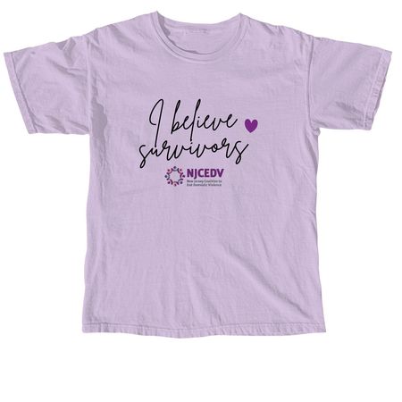 I Believe Survivors (English), a Orchid Comfort Colors Unisex Tee