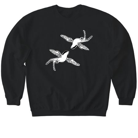 Barn Swallows, a Black Softstyle Crewneck Sweatshirt