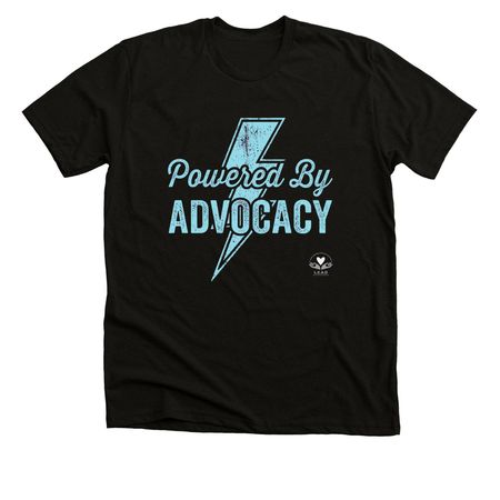 Powered By Advocacy (1 sided), a Black Heather Premium Unisex Tee